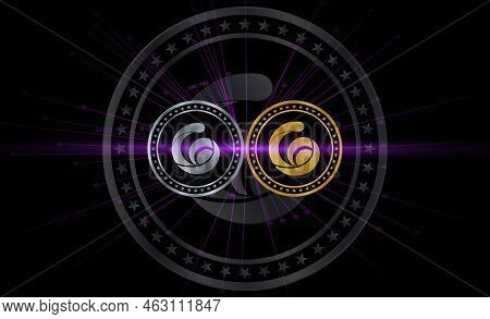 Radio Caca-raca Crypto Currency Images. 3d Illustration. Digital Coins.