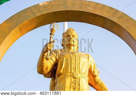 Dushanbe, Tajikistan - July 2, 2022: The Bronze Statue Of Ismail Samani The Samanid Amir Of Transoxi