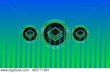 Stratis-strax Virtual Currency Images. 3d Illustration. Coin Logo.