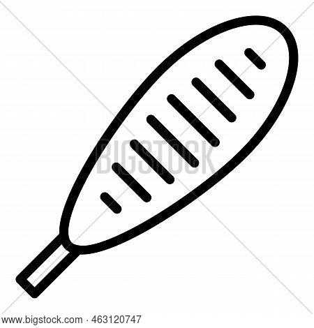 Ketchup Corn Dog Icon Outline Vector. Corndog Stick. Sausage Fried