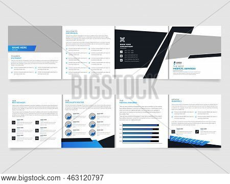 Medical And Health Care Modern Square Fourfold Brochure Presentation, Creative Health Service Templa