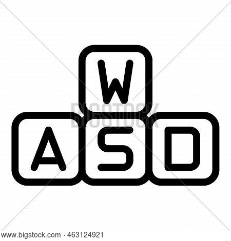 Wasd Gamer Icon Outline Vector. Online Play. Sport Electronic