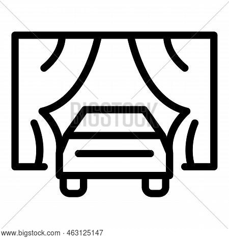 Car Cinema Icon Outline Vector. Movie Screen. Auto Drive