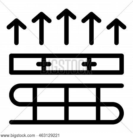 Floor Heat Icon Outline Vector. Home Installation. Decor Parquet