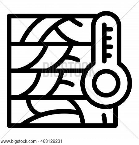 Floor Temperature Icon Outline Vector. Wood Interior. Texture Wall