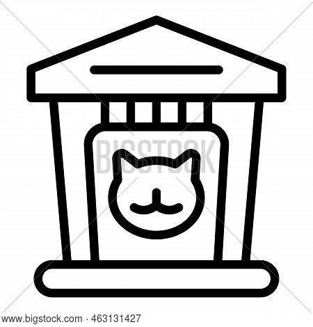 Cat House Icon Outline Vector. Pet Tower. Animal Cathouse