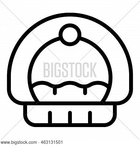 Cat Basket Icon Outline Vector. Hosue Pet. Food Animal