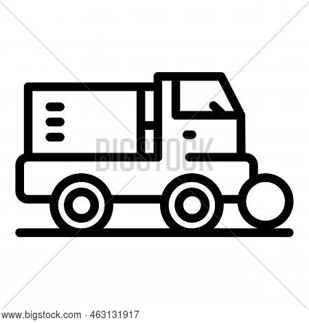 Side Street Sweeper Icon Outline Vector. Road Truck. Cleaner Machine