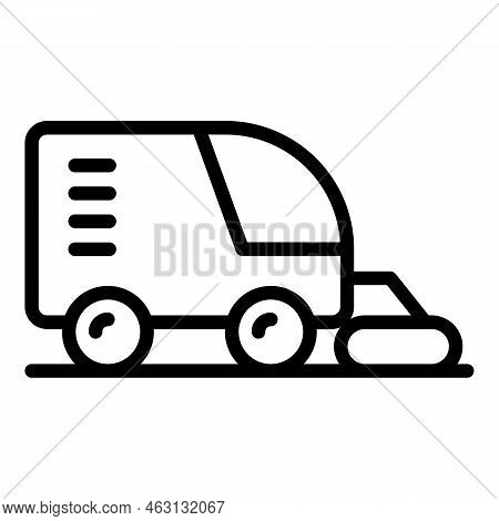 Sweeper Machine Icon Outline Vector. Road Truck. Street Cleaner