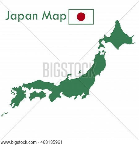 Map Green Japan Map With National Flag