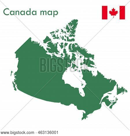 Map Green Canada Map With National Flag