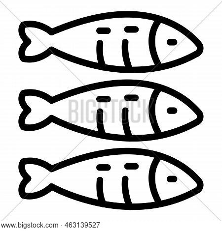 Sardine Oil Icon Outline Vector. Fish Herring. Ocean Can
