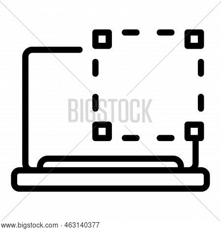 Snapshot Laptop Icon Outline Vector. Cam Image. Screenshot Button