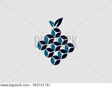 Black Berry Logo Vector Geometry Business Branding Company Editable