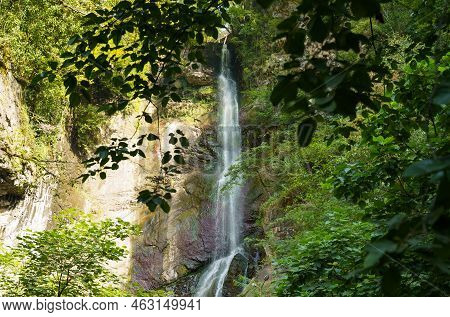 View Of The Waterfall In Makhuntseti, Adjara, Georgia.