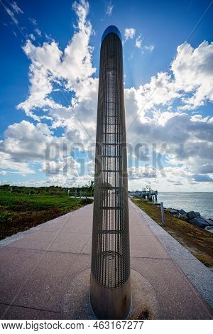 Metal Lights At South Pointe Park Miami Beach