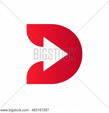 Letter D Financial Logo With Growth Arrow Design. Accounting Element, Financial Investment Symbol Ve