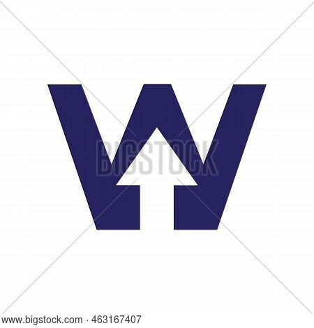 Letter W Financial Logo With Growth Arrow Design. Accounting Element, Financial Investment Symbol Ve