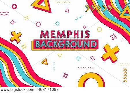 Memphis Background Colorful Template With Memphis 3d Elements Vector Design Illustration