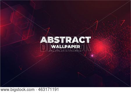 Abstract Wallpaper Background With Futuristic Red Shapes Banner Vector Design Illustration