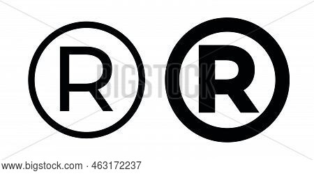 Registered Trademark Icons. Intellectual Property Sign. Vector Illustration Isolated On White Backgr