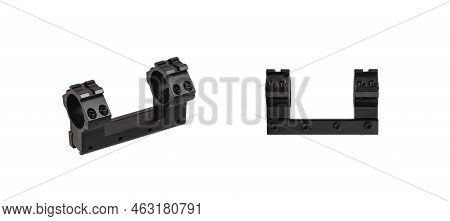 Modern Plastic Folding Buttstock. Replaceable Part Of The Gun. Isolate On A White Background.