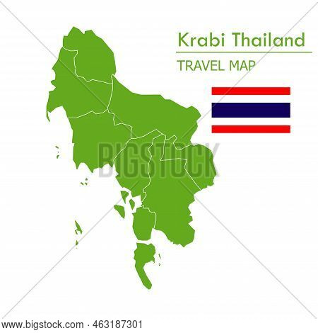 Green Map Krabi Is One Of The Provinces Of Thailand