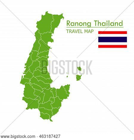 Green Map Ranong Province Is One Of The Provinces Of Thailand