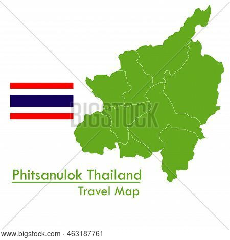 Green Map Phitsanulok Province Is One Of The Provinces Of Thailand