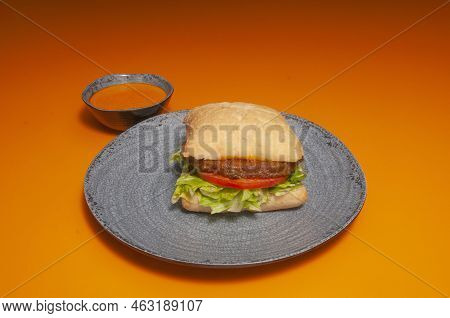 Delicious Beyond Burger With All The Fixings On A Bun