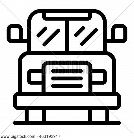 School Bus Icon Outline Vector. Disabled Education. Child Learning