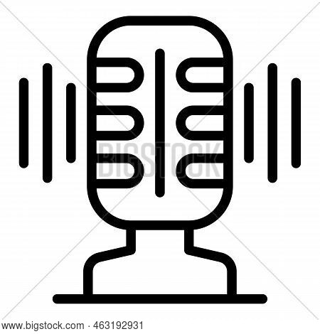 Learning Microphone Icon Outline Vector. Child Education. Classroom Learn