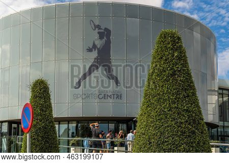 Manacor, Spain; February 24 2022: Main Facade Of The Rafa Nadal Museum Xperience Building, In The Ma