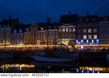 Copenhagen, Denmark. October 2022.  The Colorful Houses Of The 17th And 18th Centuries On The Nyhavn