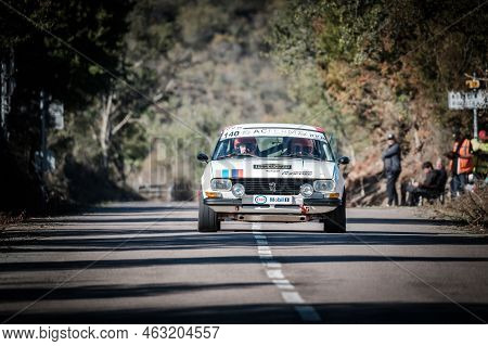 Novella, Corsica, France - 7th October 2022: Alain Curty And Cyril Picoche Compete In Their Peugeot 