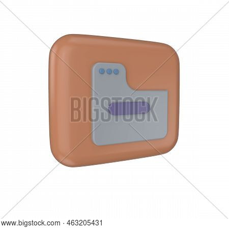 Minimal 3d Illustration Folder Icon. Document, File, Document, File, Archive Data Information Concep