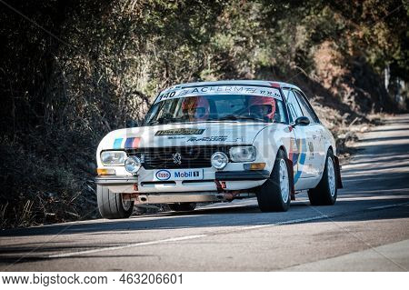 Novella, Corsica, France - 7th October 2022: Alain Curty And Cyril Picoche Compete In Their Peugeot 