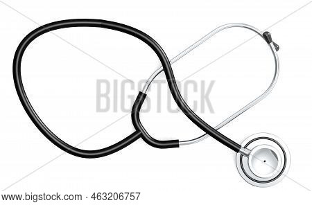 Medical Used Stethscope Isolated On White Background, 3d Rendering