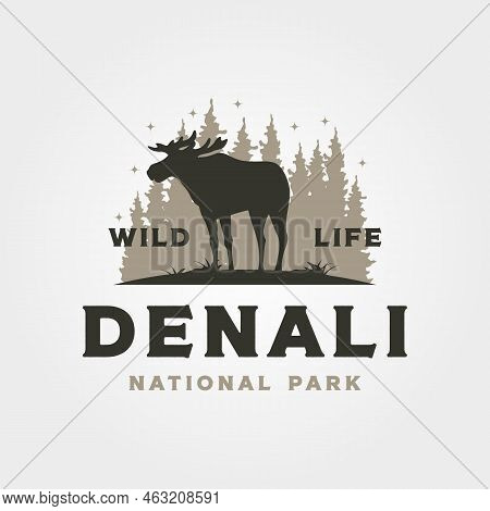 Denali National Park Vintage Logo Vector Symbol Illustration Design