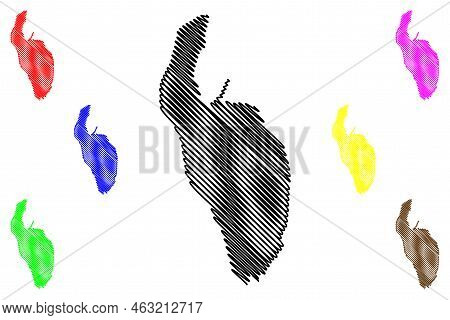 Goree Island (republic Of Senegal) Map Vector Illustration, Scribble Sketch Ile De Gorée Map