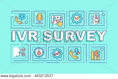 Ivr Survey Word Concepts Blue Banner. Online Customer Satisfaction Poll. Infographics With Editable 