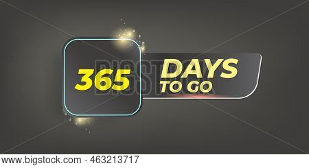 365 Days To Go Countdown Blue Modern Horizontal Banner Design Template. 365 Days To Go Sale Announce