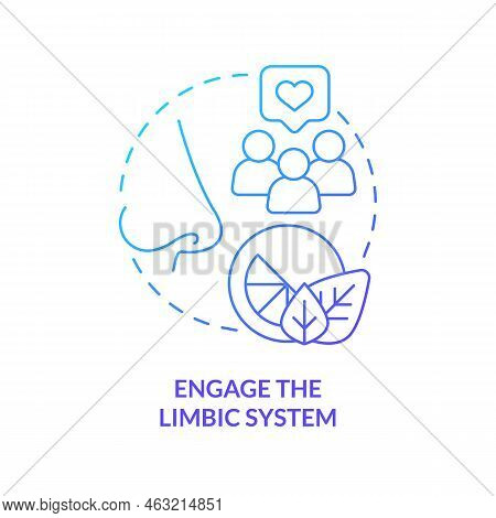 Engage Limbic System Blue Gradient Concept Icon. Sensory Marketing Strategy Abstract Idea Thin Line 