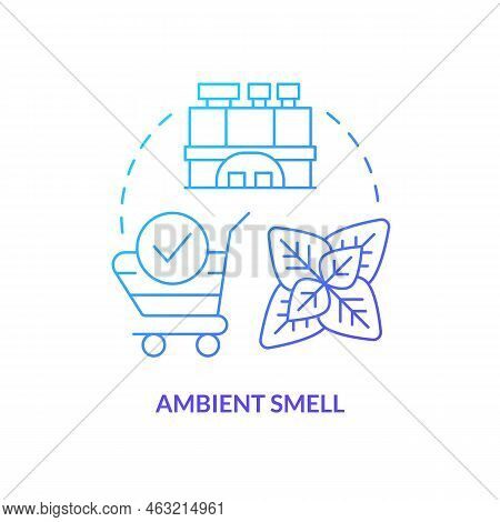 Ambient Smell Blue Gradient Concept Icon. Olfactory Branding Type Abstract Idea Thin Line Illustrati