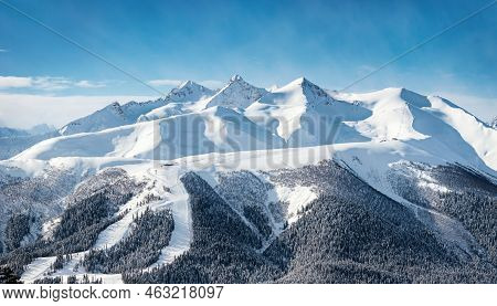 Panoramic View Of The Ski Resort, Arhyz, Russia