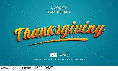 Thanksgiving Text Effect Style. Editable Text Effect Orange Theme.