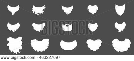 Moustache Silhouette Set. Vector Stock Illustration Isolated On Black Chalkboard Background For Phot