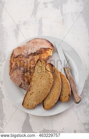 Cornbread Is Bread Containing Cornmeal, Corn Flour. Portuguese Corn Bread Broa.