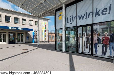 Ieper, West Flanders Region - Belgium - 07 15 2021 De Lijn Regional Bus Terminal