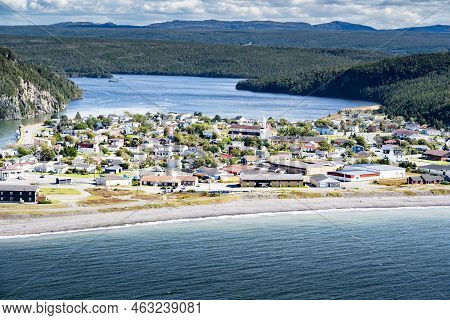 Placentia Newfoundland Canada, September 19 2022: Aerial Newfoundland Town And Popular Landmarks Wit